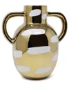 Vivience Vase With Brushstroke Design With Handles, 9" H