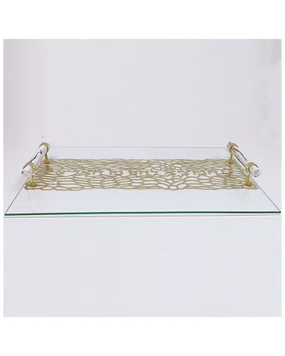 Vivience Acrylic Challah Tray With Marble Handles
