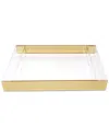 Vivience Acrylic Rectangular Tray With 2 Gold Sides