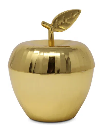 Vivience Apple Dish With Spoon In Gold