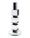 Vivience Block Design Crystal Candlestick In Transparent