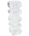 Vivience Block Design Crystal Vase In Transparent