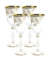 Vivience Butterfly Design Water Glasses 8.75 Oz, Set Of 4 In Gold
