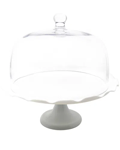 Vivience Cake Stand Scalloped In White