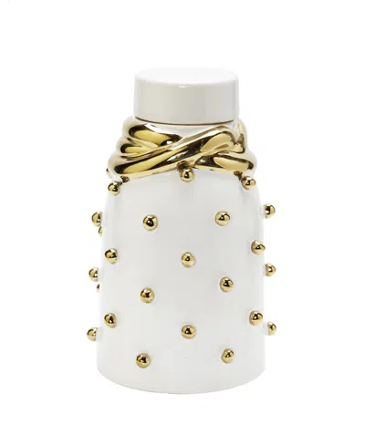 Vivience Ceramic Jar With Elegant Detail And Studded In Multi