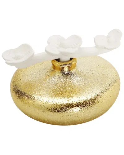 Vivience Circular Diffuser & Three White Flowers: Iris & Rose In Gold