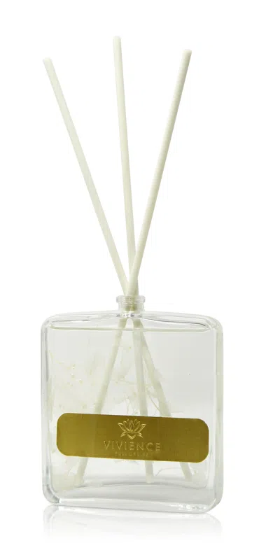 Vivience Clear Bottle Reed Diffuser With White Flower And White Reeds, "cold Water" Scent