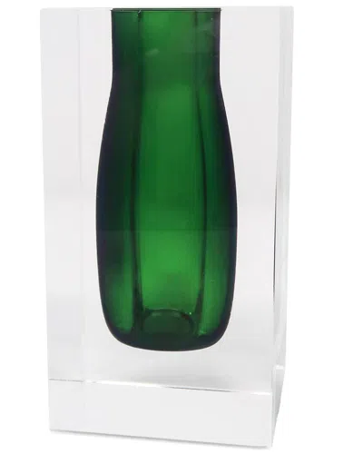 Vivience Crystal Bud Vase With Double Wall & Colored Inner