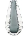 Vivience Crystal Double Wall Vase With Smoked Inner In Gray