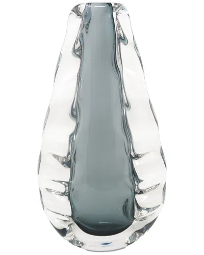 Vivience Crystal Double Wall Vase With Smoked Inner In Gray
