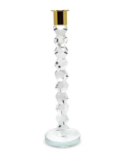 Vivience Crystal Dimensional Candlestick With Tip In Transparent