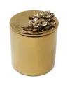 Vivience Decorative Candle With Flower Design Lid, 4" D In Multi