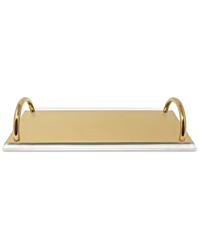 Vivience Decorative Tray With Handles In Gold