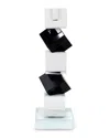 Vivience Diagonal Block Crystal Candlestick In Multi