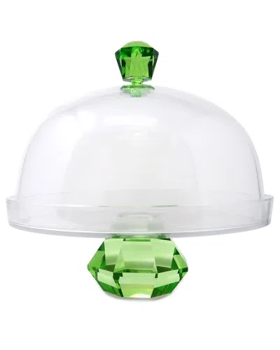 Vivience Diamond Base & Handle Cake Dome In Green