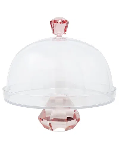 Vivience Diamond Base & Handle Cake Dome In White