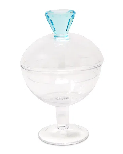 Vivience Diamond Shape Handle Glass Jar In Transparent