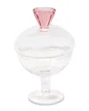 Vivience Diamond Shape Handle Glass Jar