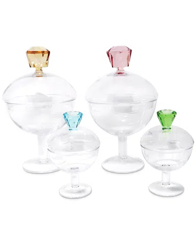 VIVIENCE VIVIENCE DIAMOND SHAPE HANDLE GLASS JAR