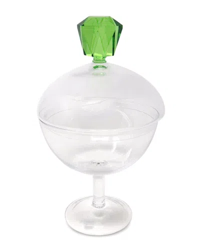 Vivience Diamond Shape Handle Glass Jar In Transparent
