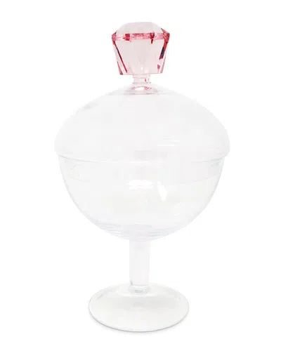 Vivience Diamond Shape Handle Glass Jar
