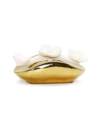 Vivience Diffuser With 3 Flowers, 'english Pear Freesia' Scent In Gold