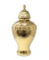 Vivience Ginger Jar And Lid With Chain Detail In Gold