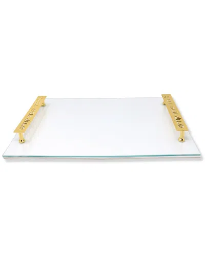 Vivience Glass Challah Board In White