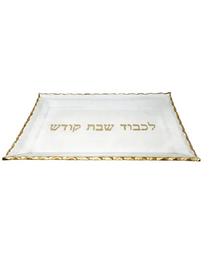 Vivience Glass Challah Tray In White