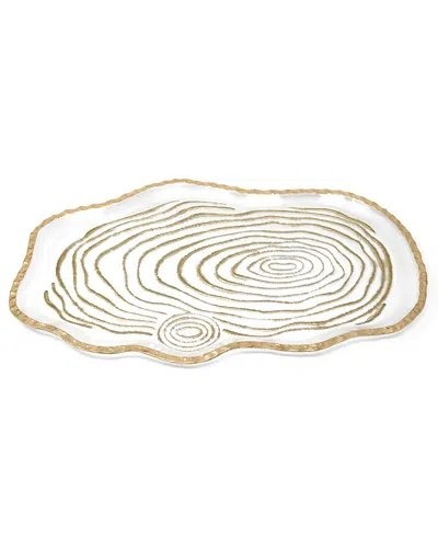 Vivience Glass Oval Tray In White