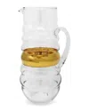 Vivience Glass Pitcher With Stripe In White