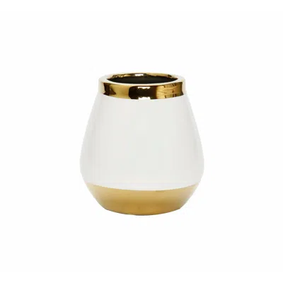 Vivience Gold And White Bud Vase