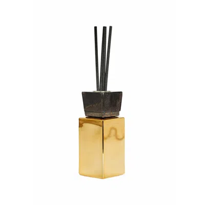Vivience Gold Bottle Diffuser With Black Cap, "iris & Rose" Scent