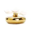 Vivience Gold Circular Diffuser With Three White Flowers, "english Pear & Freesia" Scent