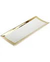 Vivience Gold Edged White Oblong Tray In White