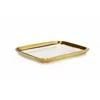 Vivience Gold Edged White Oblong Tray