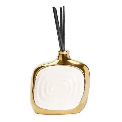 Vivience Gold Edged White Square Diffuser, "english Pear & Freesia" Scent