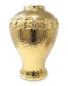 Vivience Gold Ginger Jar With Gold Chain Detail In Gold