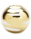 Vivience Gold Tea Light Holder With White Block Design In White