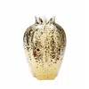 Vivience Gold Vase With White Rim 12"h