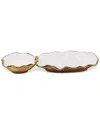 Vivience Hammered 2 Bowl Relish Dish In White