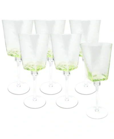 Vivience Hammered Water Glasses, Set Of 6 In Green