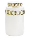 Vivience Jar With Cover Design On Top In White