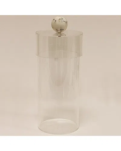 Vivience Large Acrylic Canister With Ball Knob In Transparent