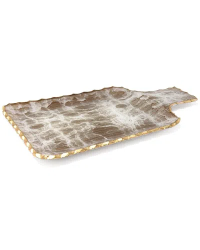 Vivience Large Brushed Tray In Brown