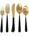 Vivience Matte 20pc Colorblock Flatware Set In Gold