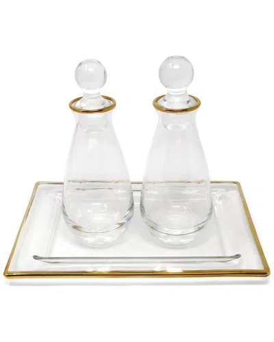 Vivience Oil & Vinegar Set With Tray In Transparent