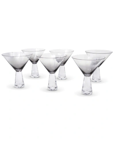 Vivience Ombre Martini Cups, Set Of 6 In Clear,smoked
