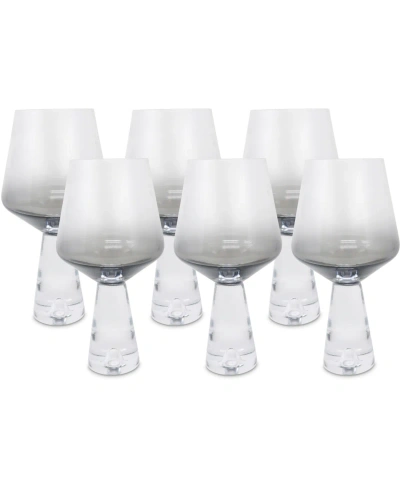 Vivience Ombre Water Glasses, Set Of 6 In Clear,smoked