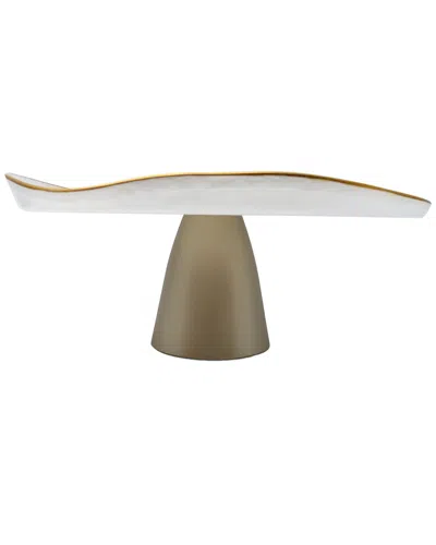 Vivience Organic Shaped Footed Cake Plate In Green